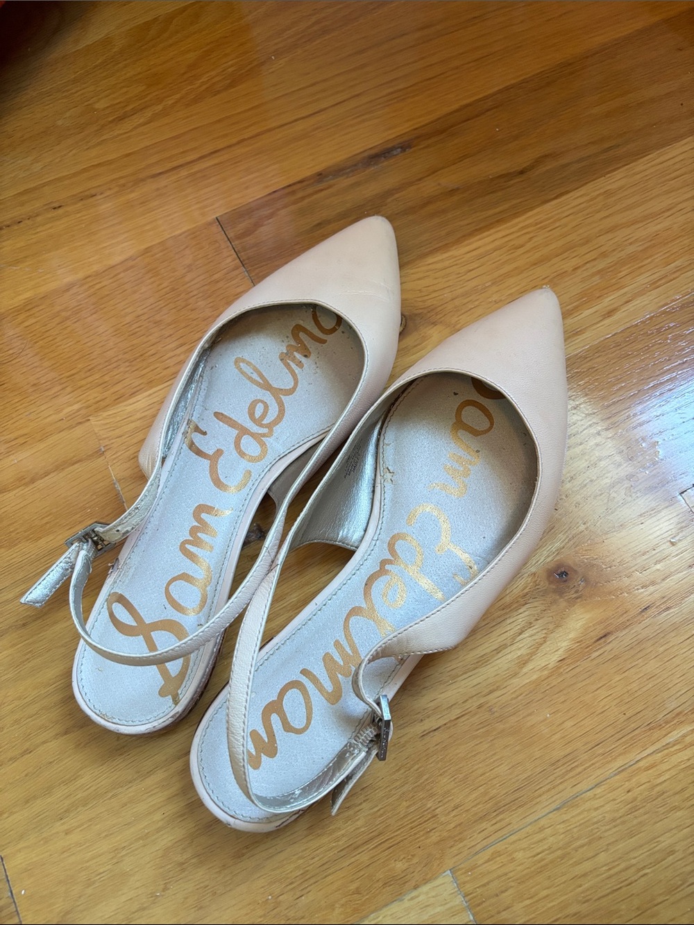 Sam Edelman Nude Pointed Toe Slingback Flats